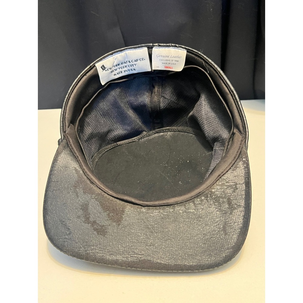 New York Hat & Cap Co. Genuine Leather Black Greek Fisherman's Captain Hat Usa View 4